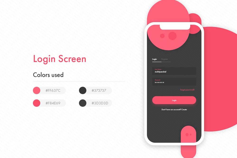 Free Mobile App Login Screen UI Kit - Graphic Designs
