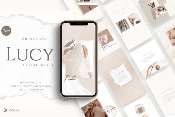 Photoshop and Canva Lucy Social Media Pack - Graphic Designs