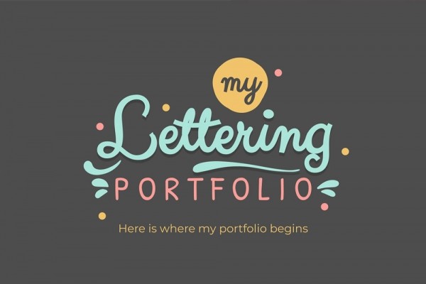 Lettering Portfolio Presentation Free Google Slides theme and PowerPoint template - Graphic Designs