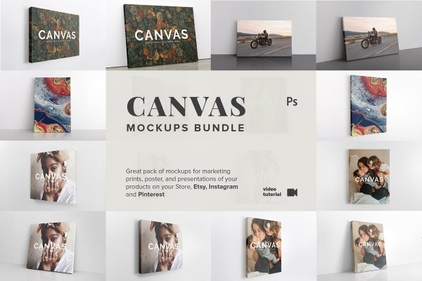 Canvas Mockups Bundle - Graphic Designs
