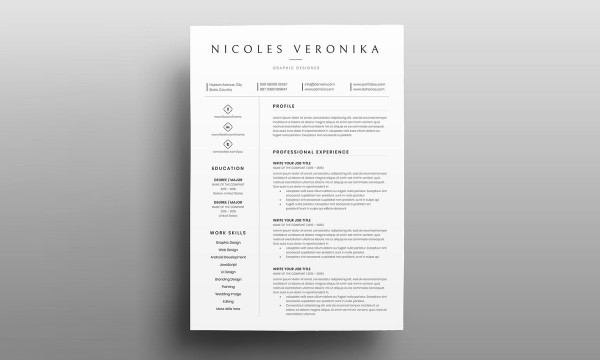 Veronika – Free Resume Template - Graphic Designs