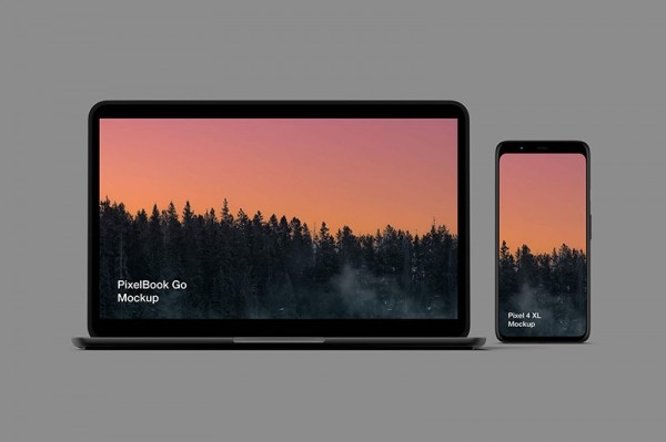 Free Pixel 4 and PixelBook Go Mockup - Graphic Designs