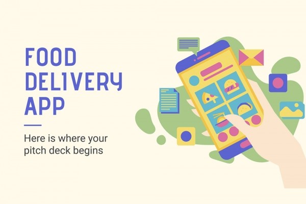 Food Delivery App Presentation Free Google Slides theme and PowerPoint template - Graphic Designs