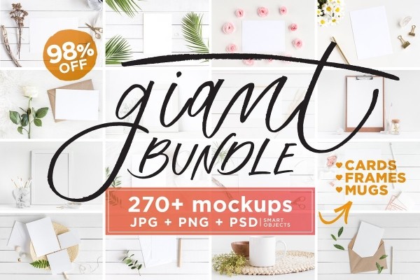 Mockups Giant Bundle  JPG PNG PSD - Graphic Designs