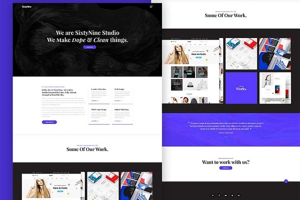 SixtyNine Agency Free PSD Template - Graphic Designs