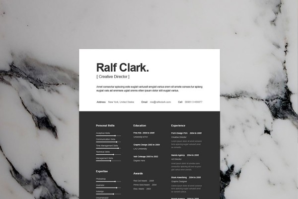 Free BW Resume Template - Graphic Designs