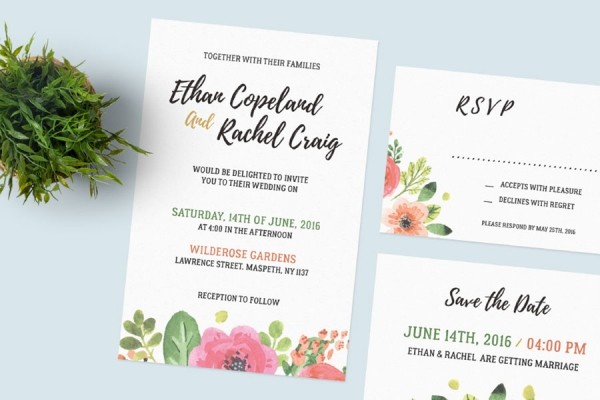 Free Wedding Invitation Set - Graphic Designs