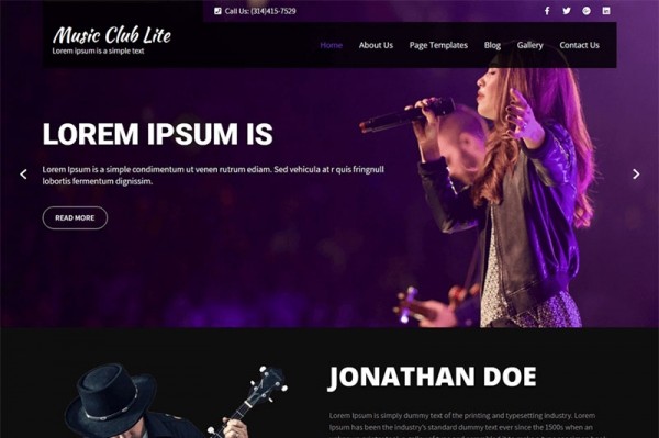 Music Club Lite Free Wordpress Theme - Graphic Designs