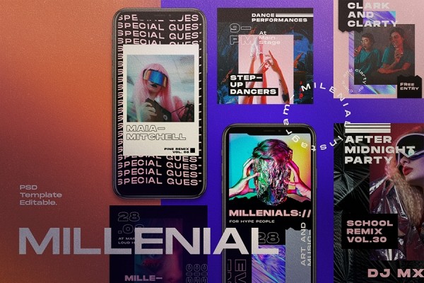 Millennial Social Media Template - Graphic Designs