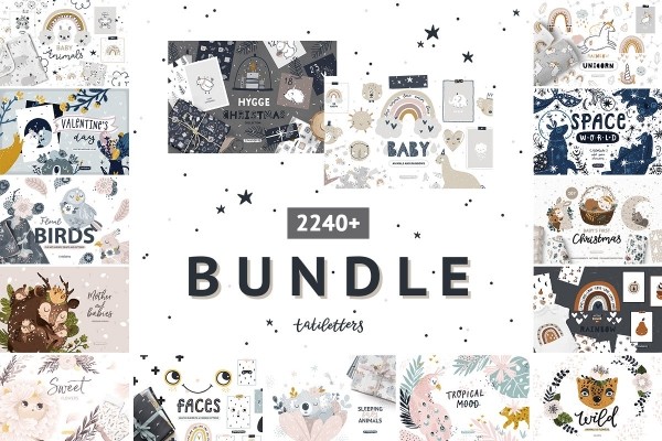 Bundle Baby animal Clipart and Pattern - Graphic Designs