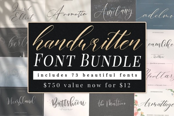 Handwritten Font Bundle 73 in 1 - Graphic Designs