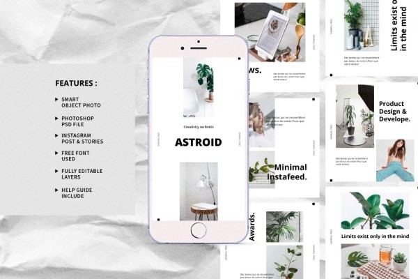 Free Demo Astroid Mnml IG Post and Stories - Graphic Designs