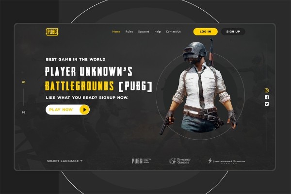 Free PUBG Landing Page - Graphic Designs