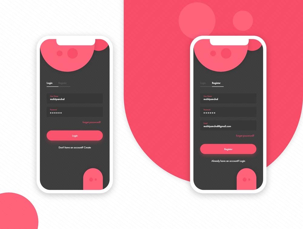 Free Mobile App Login Screen UI Kit - Graphic Designs
